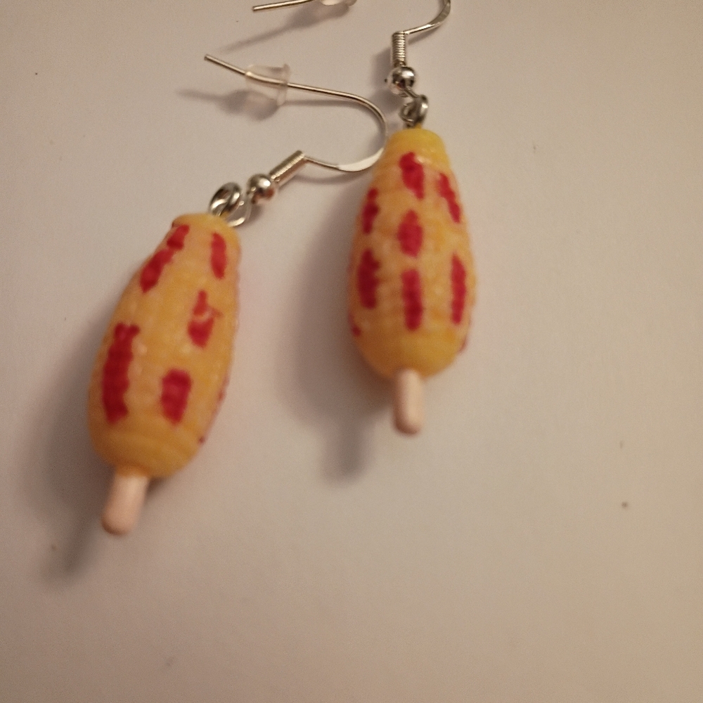 Yellow and Red Street Corn Earrings